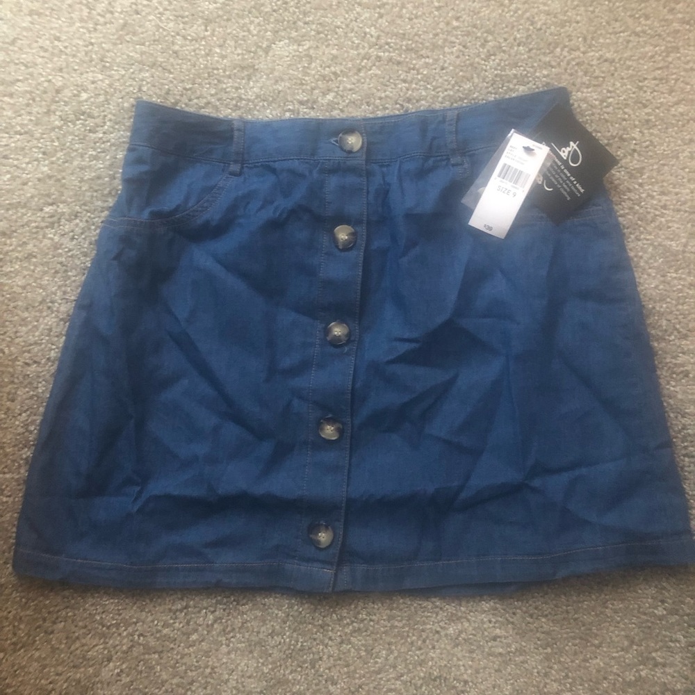 By & By Denim Button Up Skirt NWT Size 9